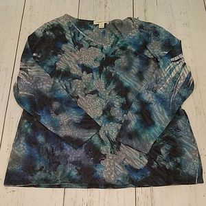 COLDWATER CREEK burnout print top, 1X